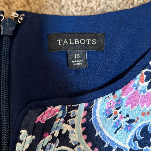 Talbots SZ 16, blue/pink multi print maxi dress. - Picture 5 of 9